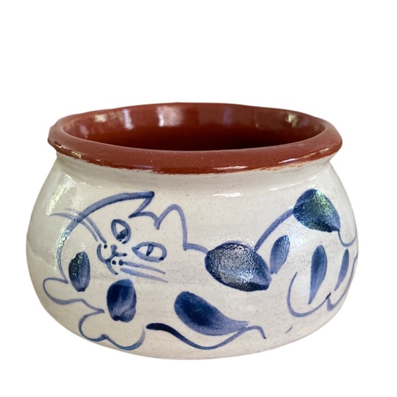 Studio Pottery Cat Bowl Catchall - Picture 1 of 6